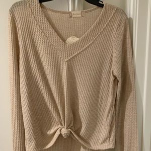 Alter’d State oatmeal color waffle Henley. Brand new!
